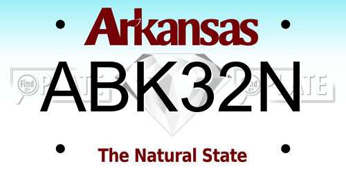 ABK32N Arkansas License Plate