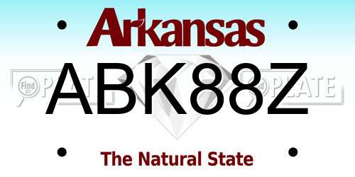 ABK88Z Arkansas License Plate