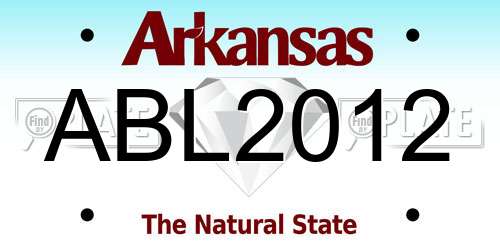 ABL2012 Arkansas License Plate