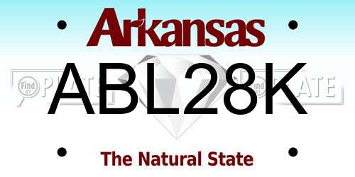 ABL28K Arkansas License Plate
