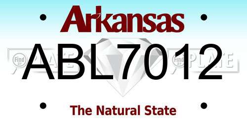 ABL7012 Arkansas License Plate