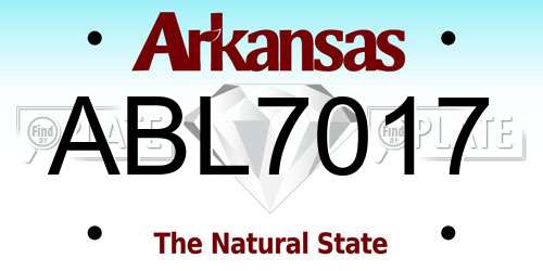 ABL7017 Arkansas License Plate