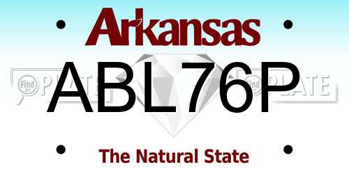 ABL76P Arkansas License Plate