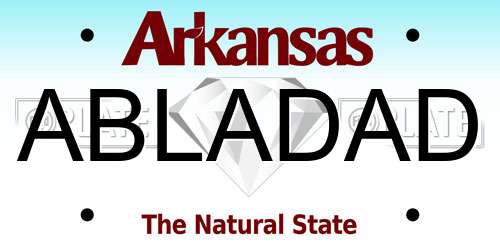 ABLADAD Arkansas License Plate
