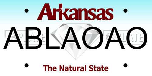 ABLAOAO Arkansas License Plate