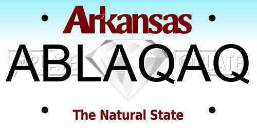 ABLAQAQ Arkansas License Plate