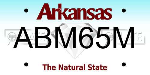 ABM65M Arkansas License Plate