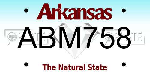 ABM758 Arkansas License Plate