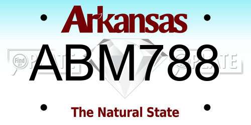 ABM788 Arkansas License Plate