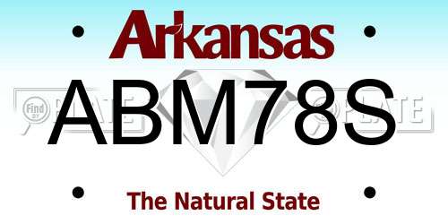ABM78S Arkansas License Plate