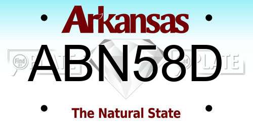 ABN58D Arkansas License Plate
