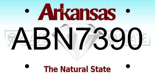 ABN7390 Arkansas License Plate