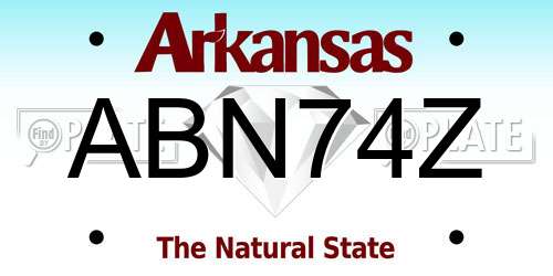 ABN74Z Arkansas License Plate