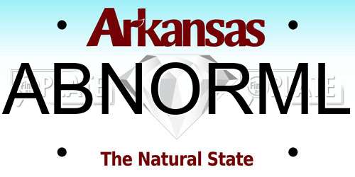 ABNORML Arkansas License Plate