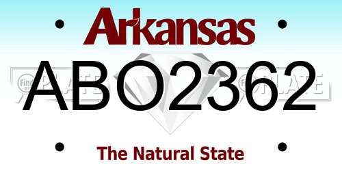 ABO2362 Arkansas License Plate