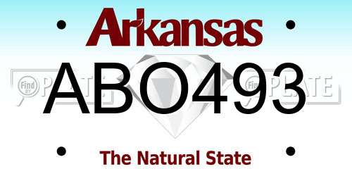 ABO493 Arkansas License Plate