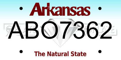 ABO7362 Arkansas License Plate