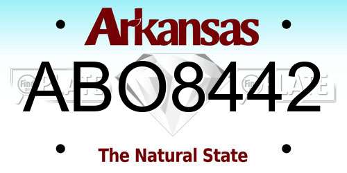 ABO8442 Arkansas License Plate