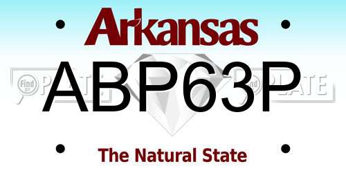 ABP63P Arkansas License Plate