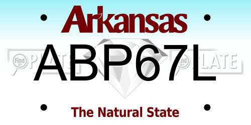 ABP67L Arkansas License Plate