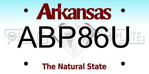 ABP86U Arkansas License Plate