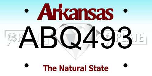 ABQ493 Arkansas License Plate