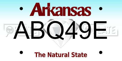 ABQ49E Arkansas License Plate