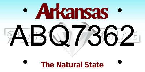 ABQ7362 Arkansas License Plate