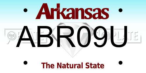 ABR09U Arkansas License Plate