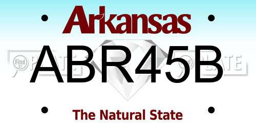ABR45B Arkansas License Plate