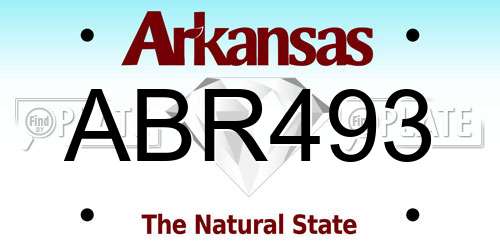 ABR493 Arkansas License Plate