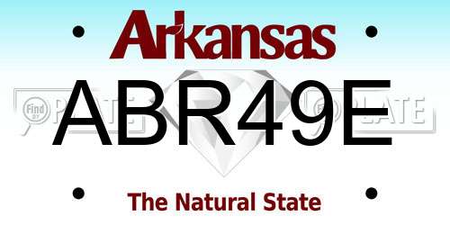 ABR49E Arkansas License Plate