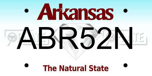 ABR52N Arkansas License Plate