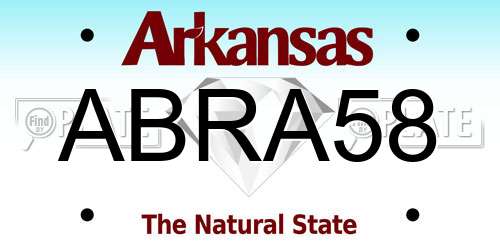 ABRA58 Arkansas License Plate