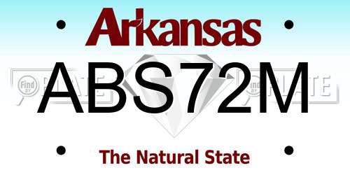 ABS72M Arkansas License Plate