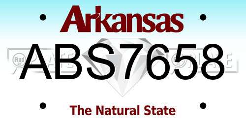 ABS7658 Arkansas License Plate