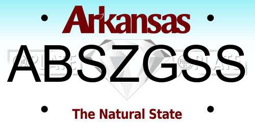ABSZGSS Arkansas License Plate