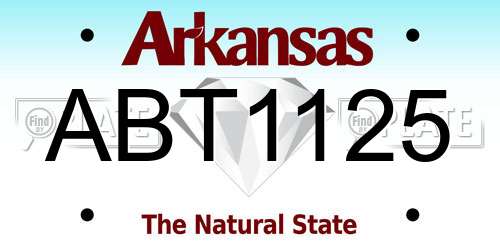 ABT1125 Arkansas License Plate