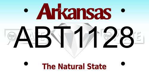 ABT1128 Arkansas License Plate