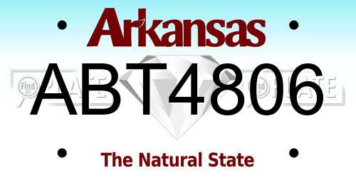 ABT4806 Arkansas License Plate