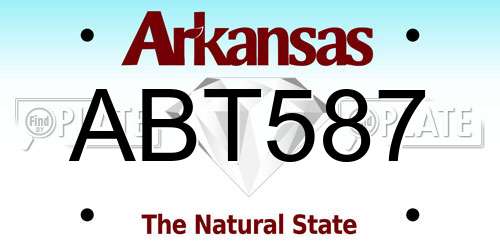 ABT587 Arkansas License Plate