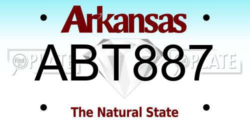 ABT887 Arkansas License Plate