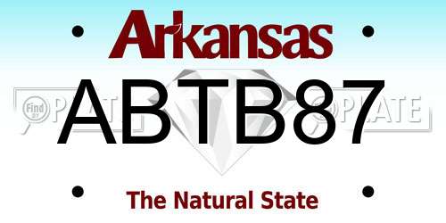 ABTB87 Arkansas License Plate