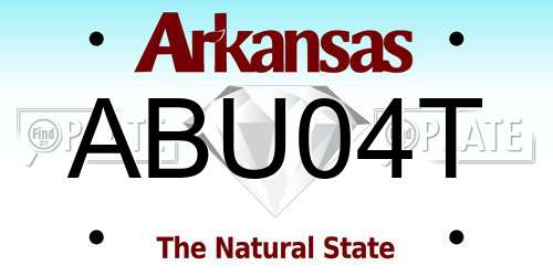 ABU04T Arkansas License Plate