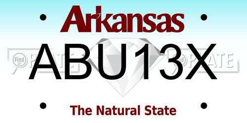 ABU13X Arkansas License Plate