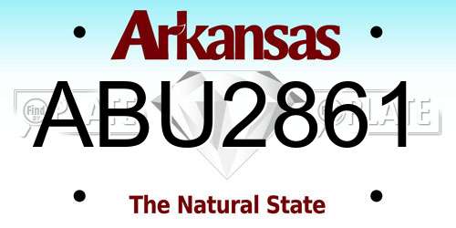 ABU2861 Arkansas License Plate