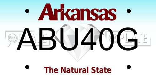ABU40G Arkansas License Plate