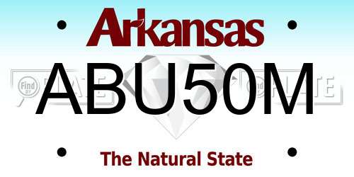 ABU50M Arkansas License Plate