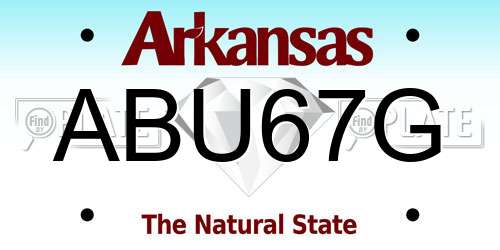 ABU67G Arkansas License Plate