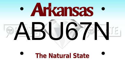 ABU67N Arkansas License Plate